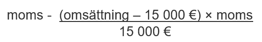 Moms skattelättnad formel
