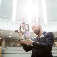 Man with Robot